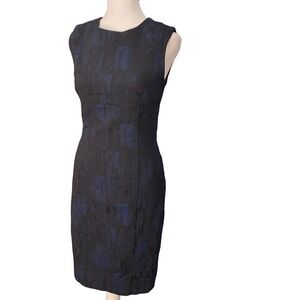 MM. LAFLEUR Womens Shirley Sheath Dress Sleeveless Back Zip Black Blue Size 2